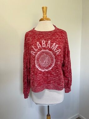 Alabama Tide Red Heather chicka-d Women's Campus Cropped light Sweatshirt Large